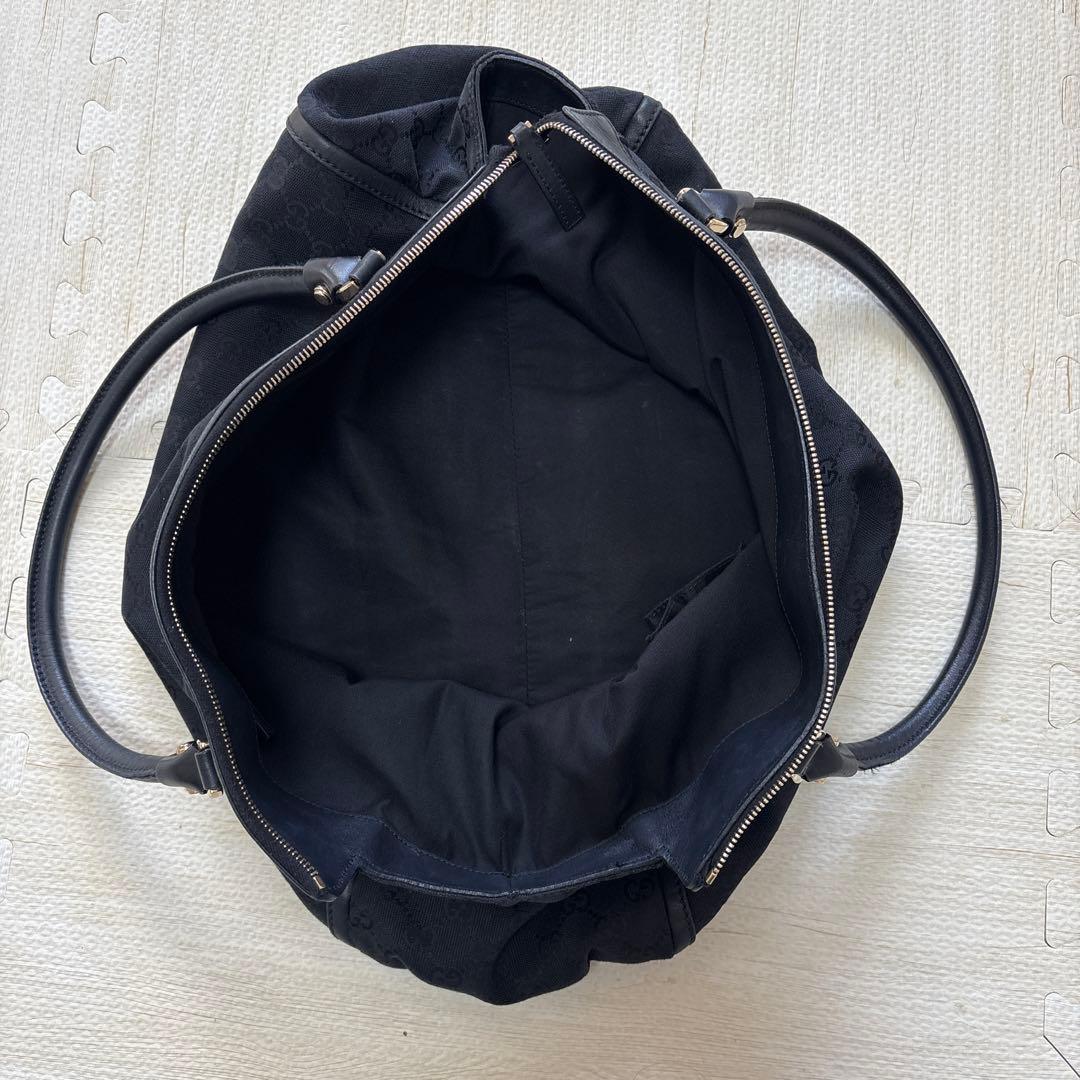 GUCCI グッチ　レザー×キャンバス地　ゴールド金具