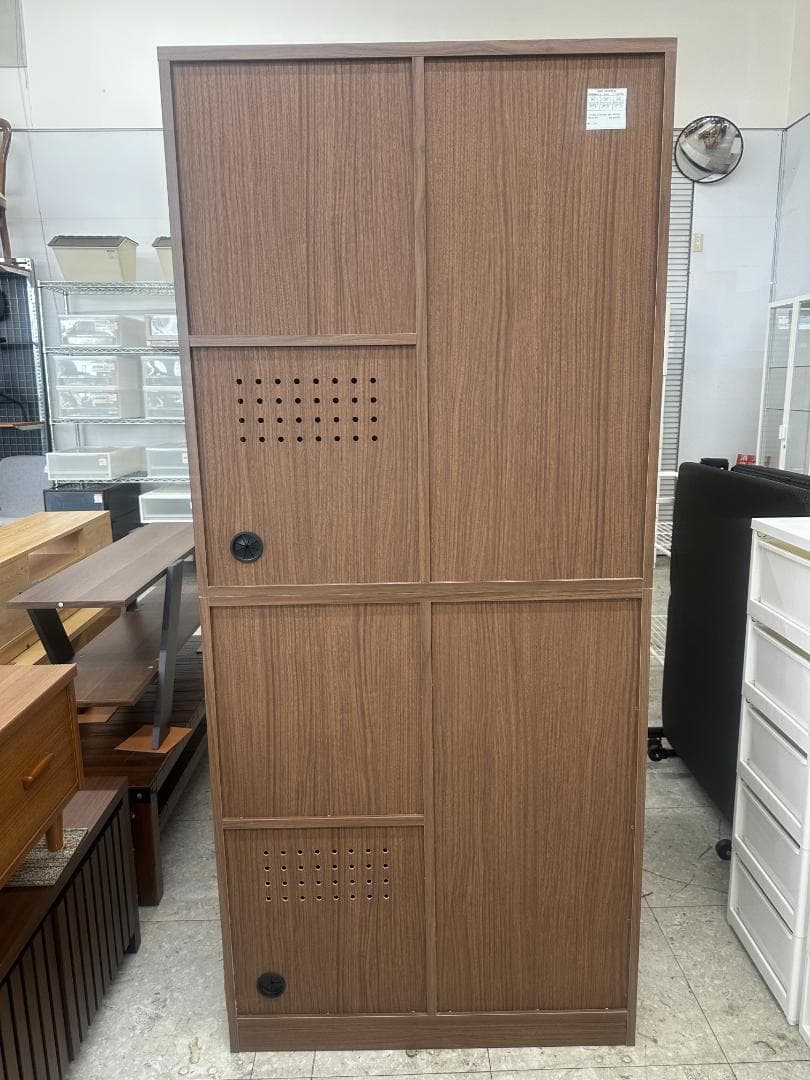 ニトリ　フラップ扉本棚　キャビネット　ビブリオGD80 MBR　ブラウン