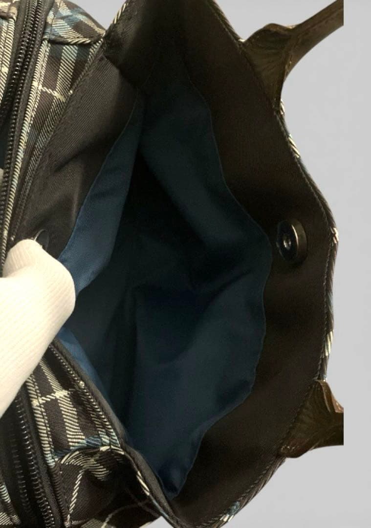 【美品】バーバリーブルーレーベル ハンドバッグ ノバチェック レザー ナイロン