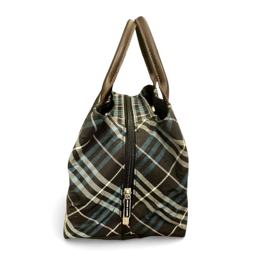 【美品】バーバリーブルーレーベル ハンドバッグ ノバチェック レザー ナイロン