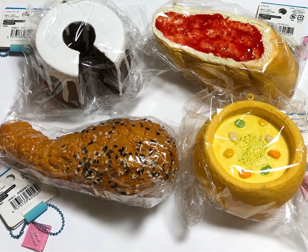 スクイーズ サニーズキッチン シフォンケーキ バケット フライドチキン 4セット