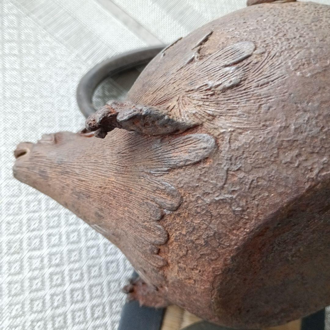 タヌキ型 鉄瓶 鋳鉄製 約20cm