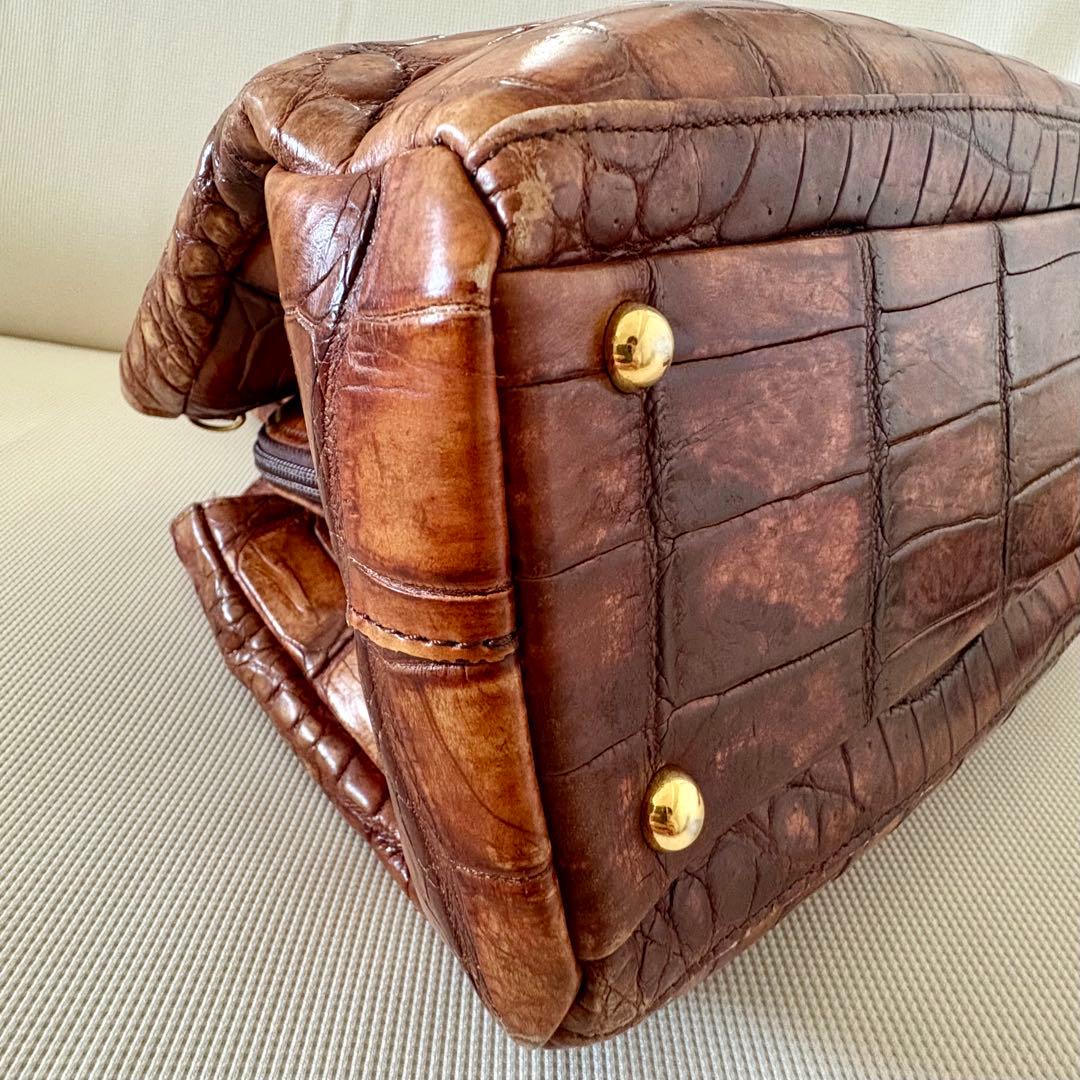 【美品】JRA認定 クロコダイル レザー 2WAY ハンドバッグ 本革 高級感