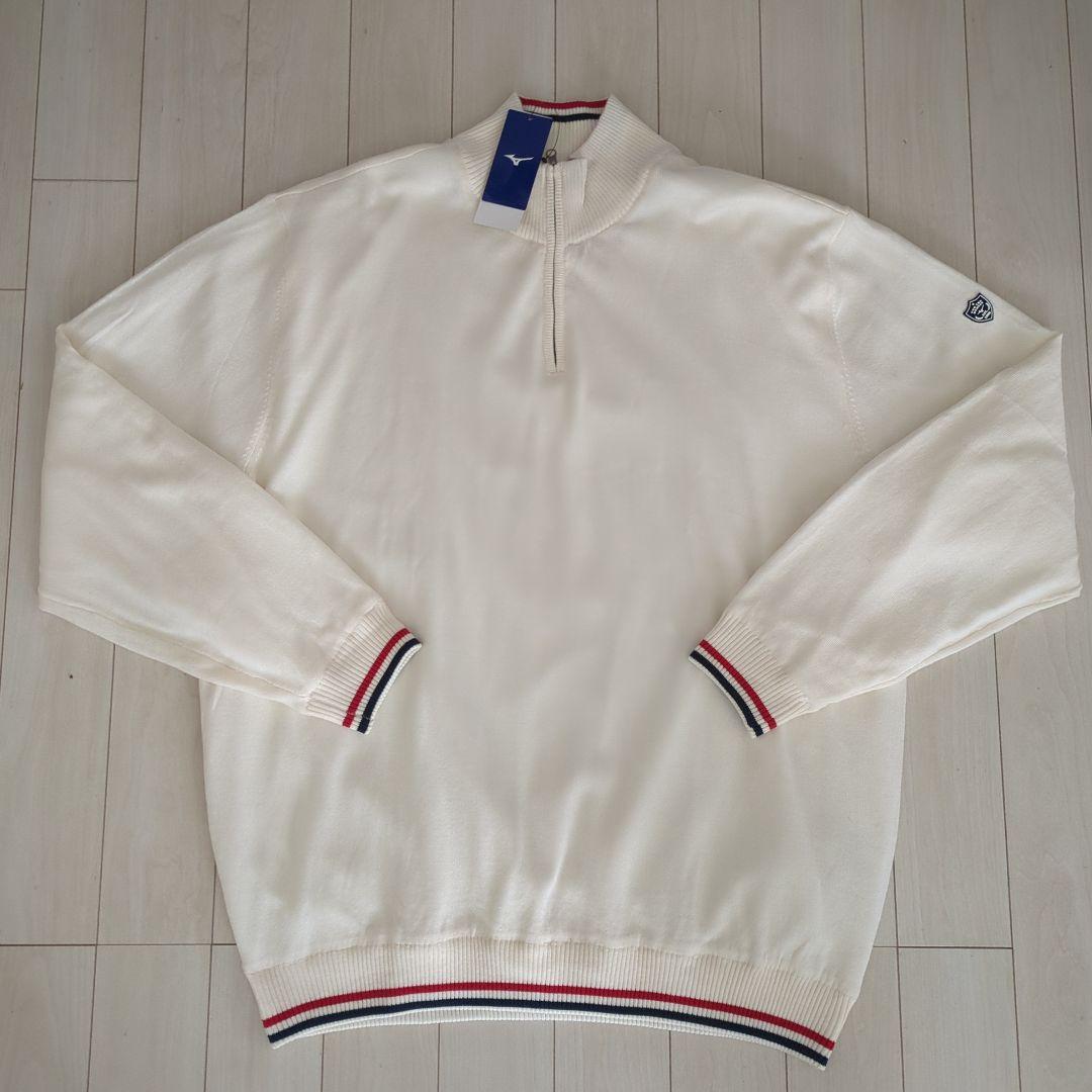 【新品タグ付・稀少サイズ4L】ミズノハーフジップアップセーター