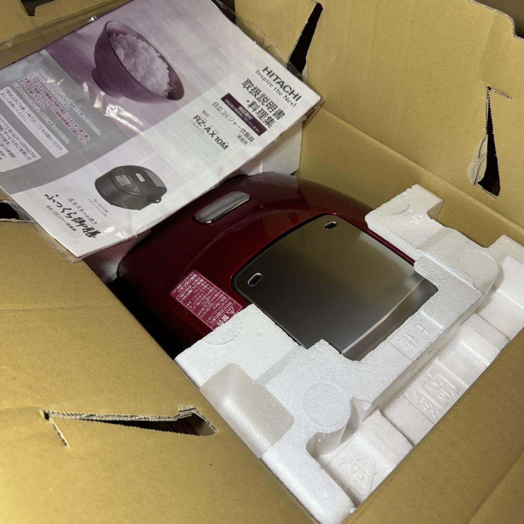 新品未使用 日立 圧力IH 炊飯器 5.5合 RZ-AX10M R 黒厚鉄釜