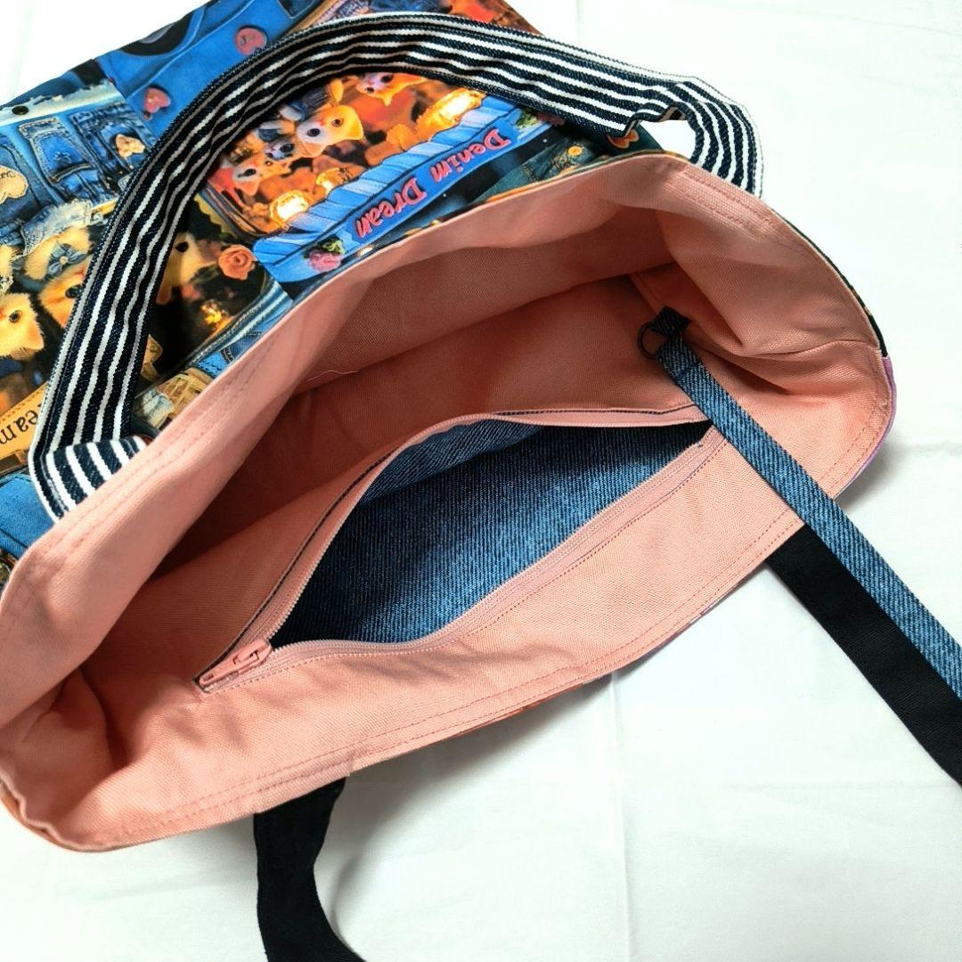 La luna様】ハンドメイドオーダー★女の子★フラットトートバッグ&巾着　5点