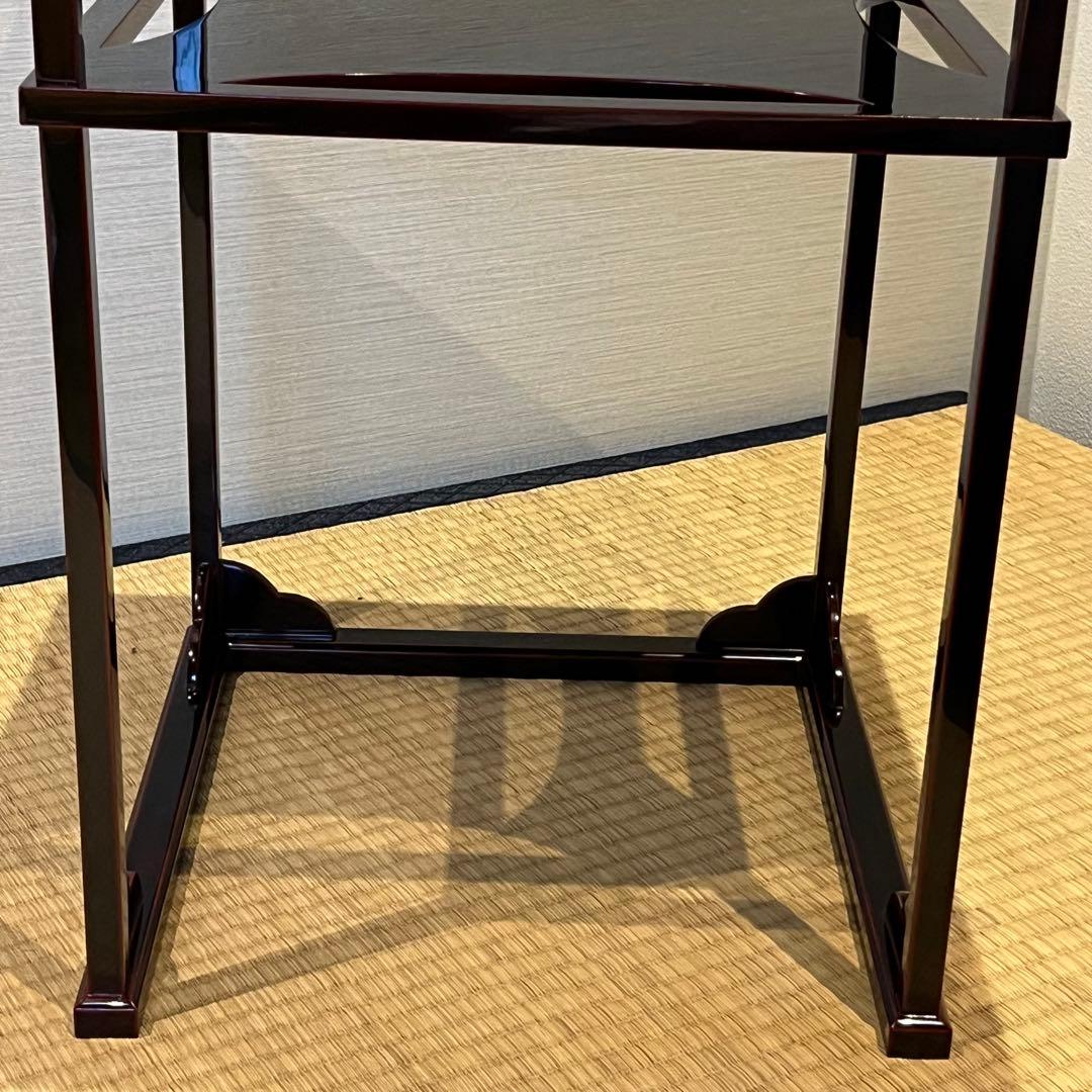 輪島塗 糸巻透し二重棚 共箱 炉・風炉用 茶道具