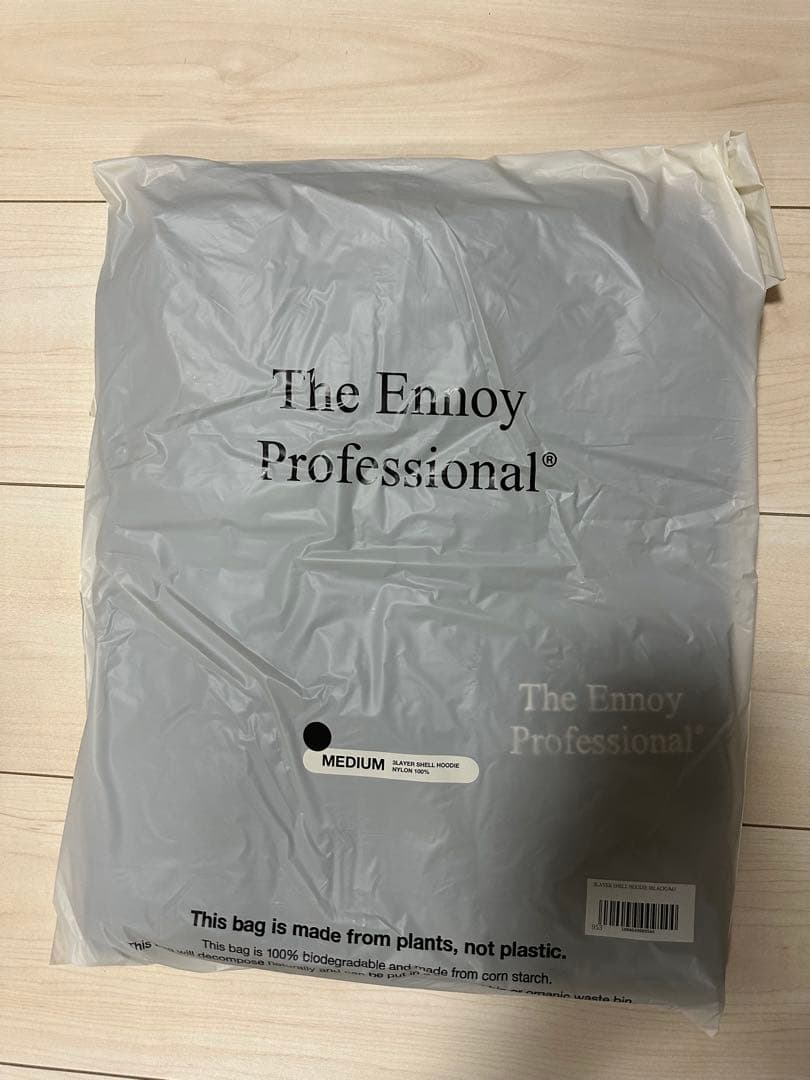 エンノイ・3LAYER SHELL HOODIE（黒Mサイズ）
