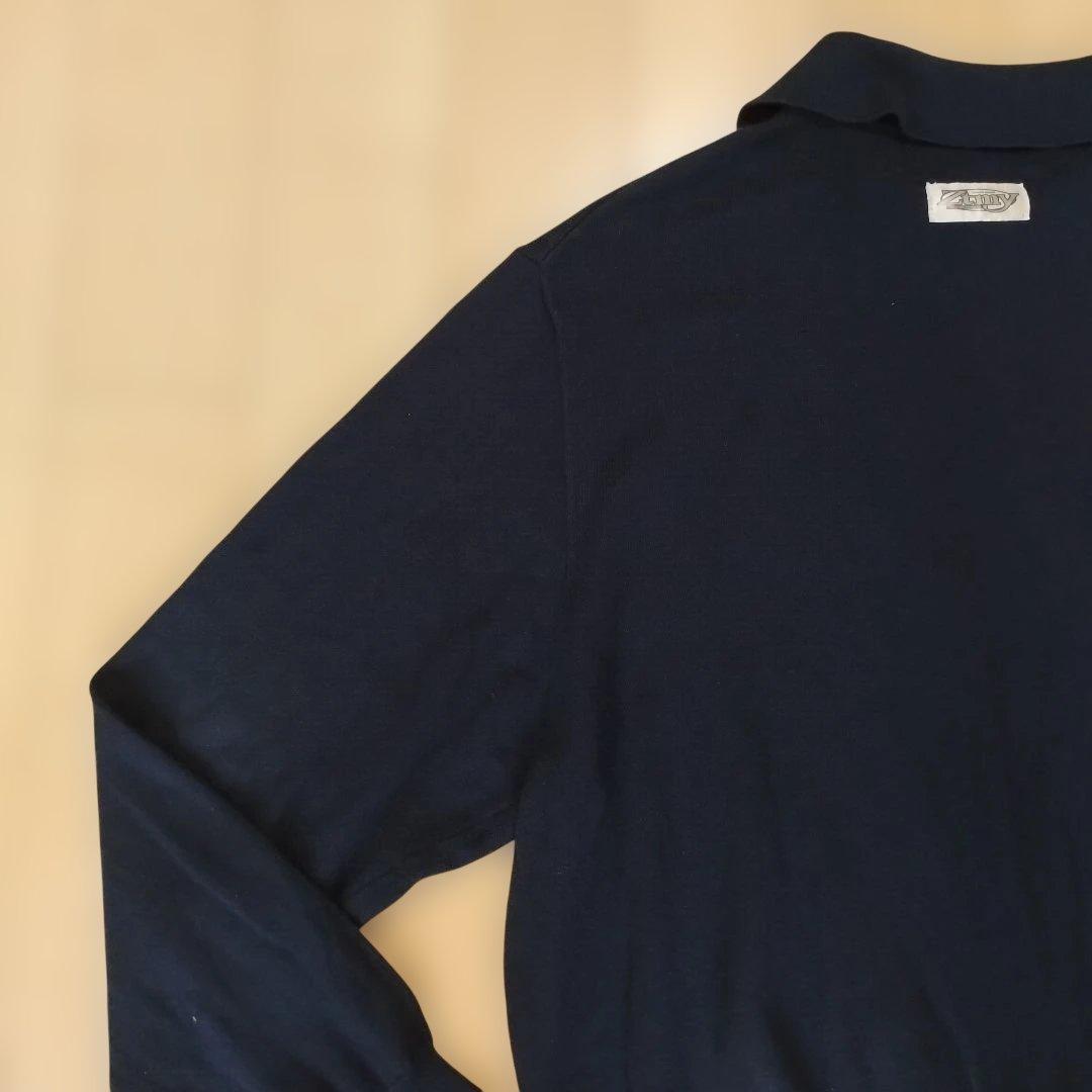 【ずっと真夜中でいいのに。】長袖ニットポロシャツ/ダークネイビー