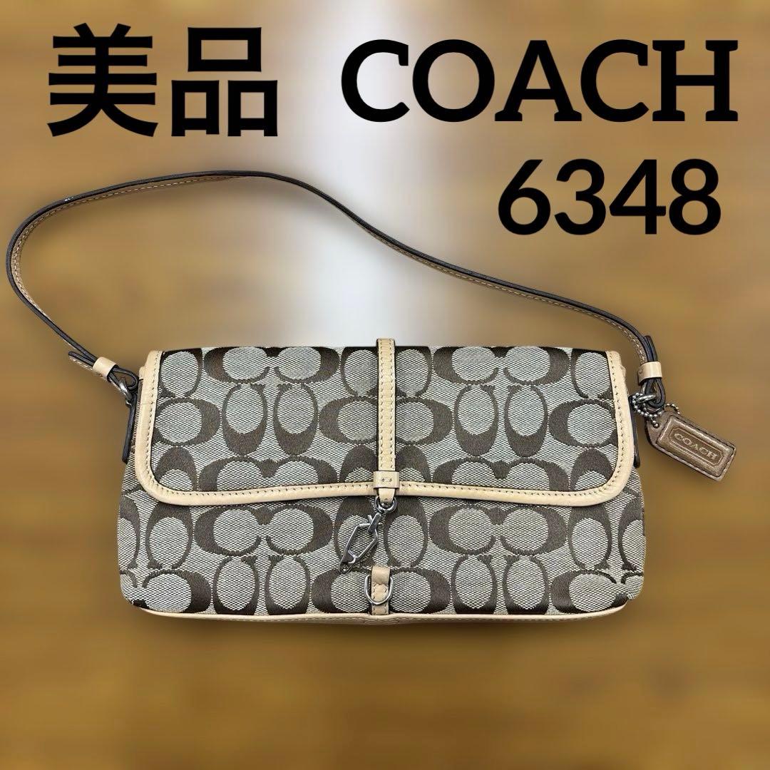 美品　コーチ アクセサリーポーチ ワンショルダー シグネチャー 6348