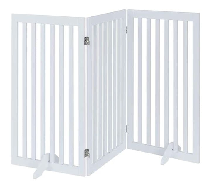 unipaws ペットゲート 木製 折りたたみ式 フェンス ホワイト つ321