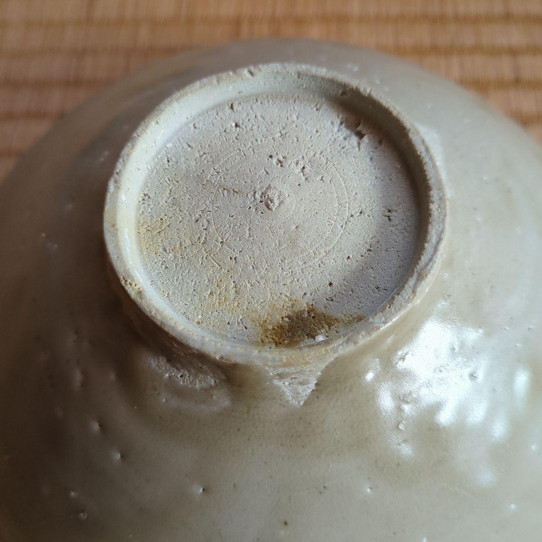 波模様の陶器鉢　木箱入り　金継ぎ　骨董品　古美術