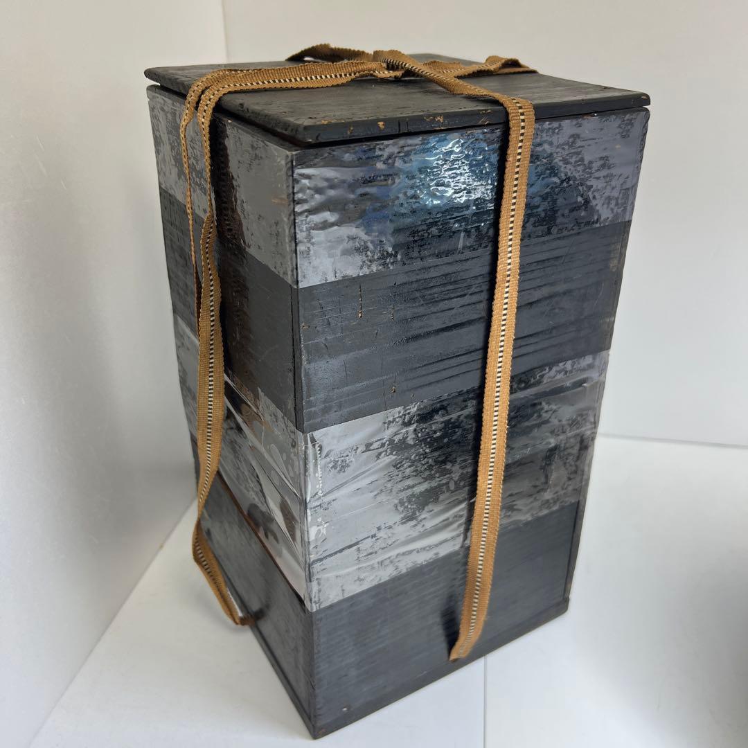 中国明末清朝期　なまこ釉花瓶　木箱付　高約24㎝　東Y8-0203☆2Fトヒルウ