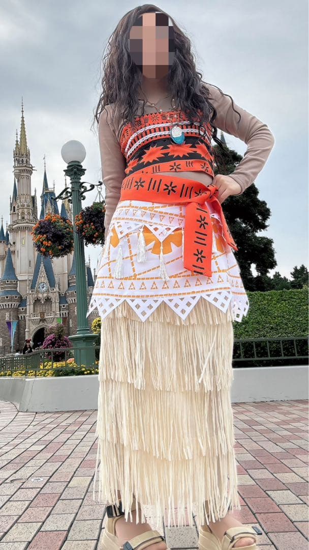 ゆ*う様 【即納】Dハロ モアナ 衣装 ウィッグ付き