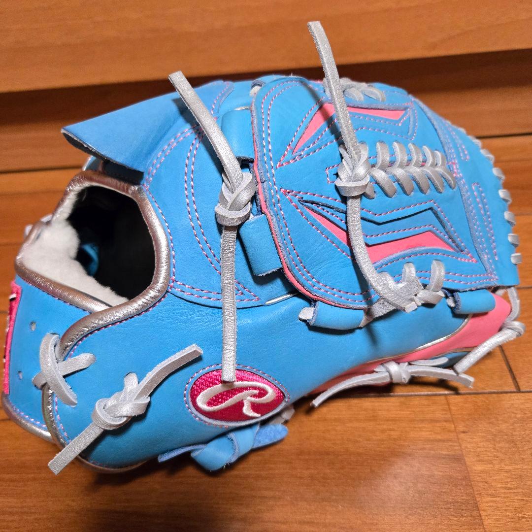 品薄商品！Rawlings 軟式グローブ サックス/ピンク右投げ用