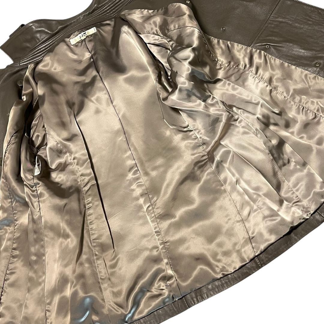 【大きいサイズ】【羊革】【46】23区 レザーコート レディース