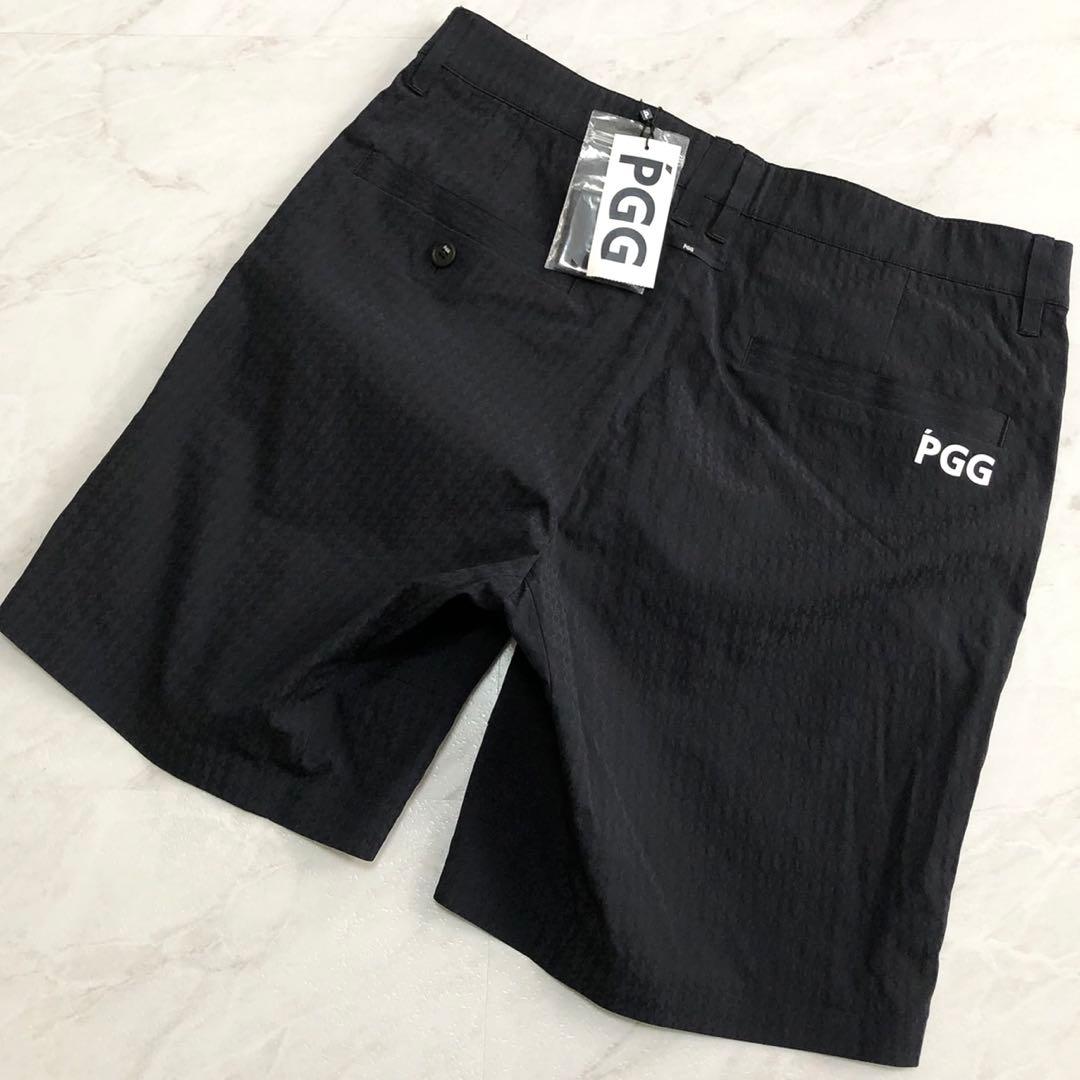 【近年モデル 新品】PGG ショートパンツ 千鳥格子 ストレッチ 速乾 ネイビー