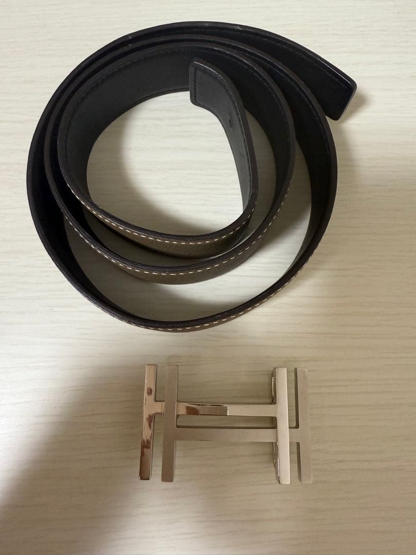 HERMES レザー ベルト 85cm H型バックル