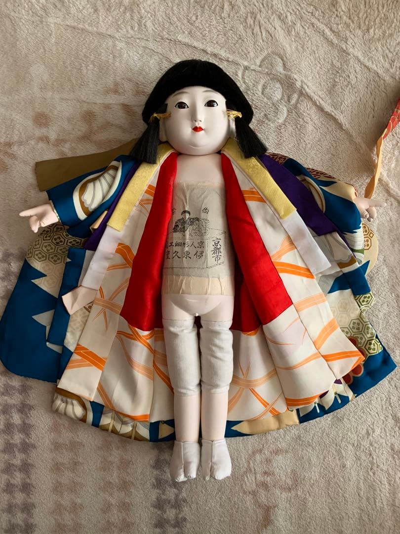 市松人形☆京人形細工司　伊東久重☆可愛い前掛け