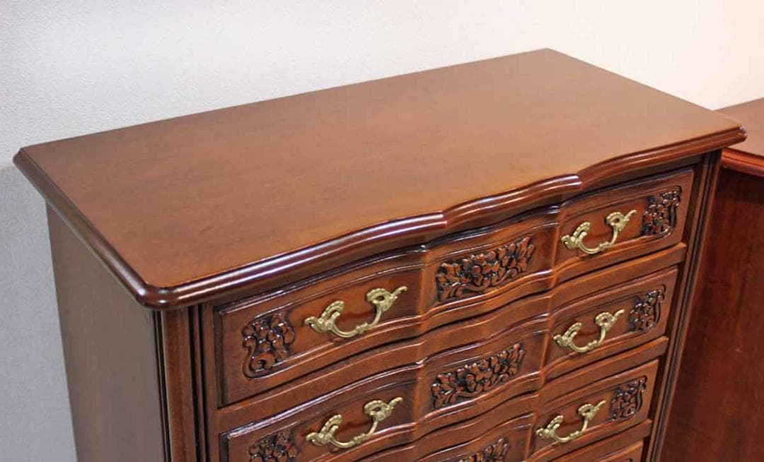 イタリア チェスト 5段 ネコ脚 彫刻 クラシック アンティーク 240