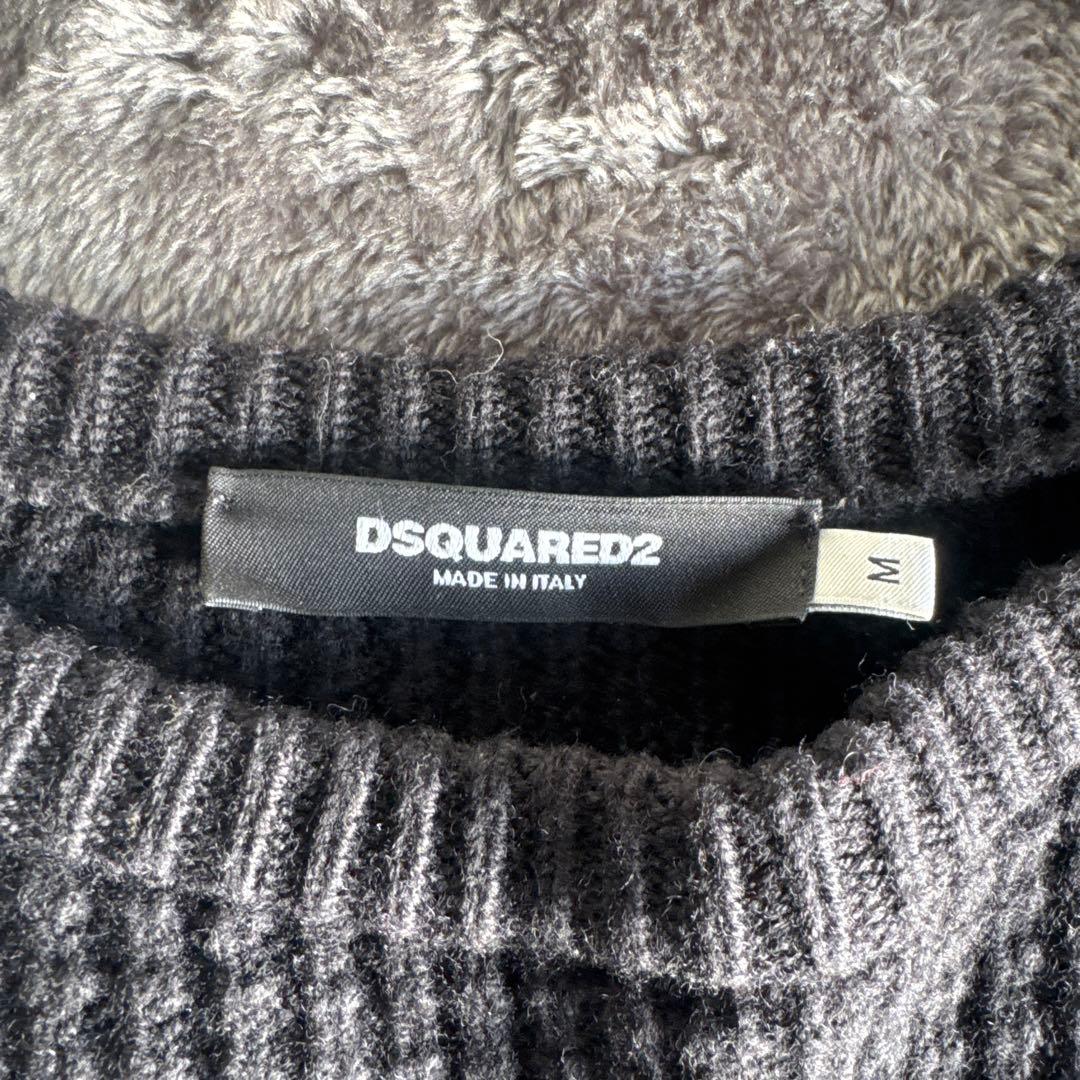 【週末値下】DSQUARED2 イタリア製 ウールニット M ブラック