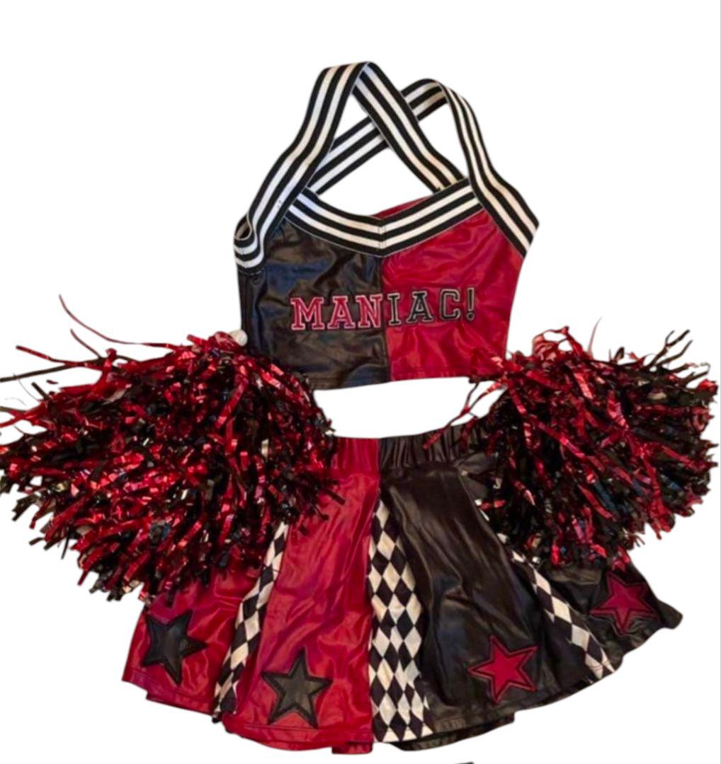ハーレークイン ハロウィン チア衣装 Sサイズ 赤黒