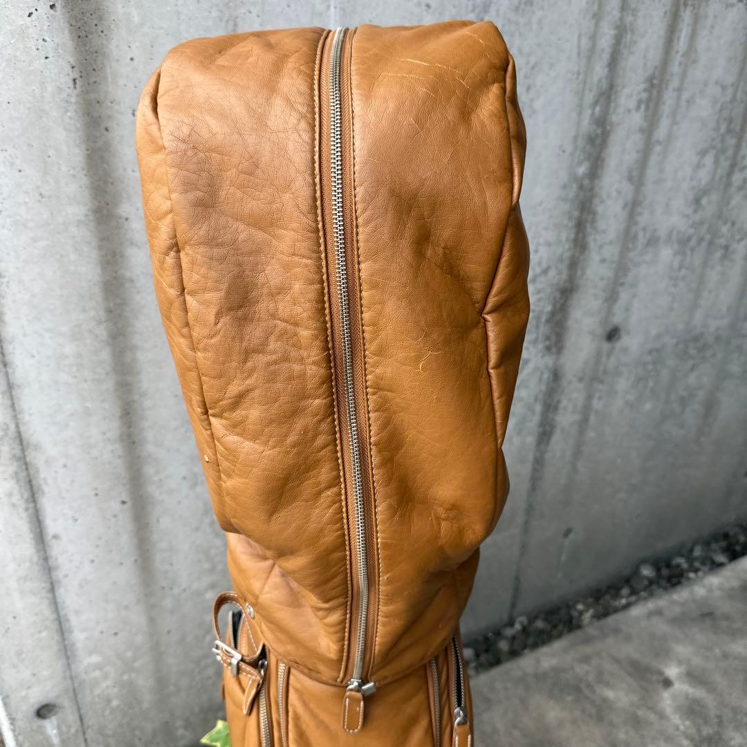 ONOFFブラウン レザー風 キャディバッグ　軽量
