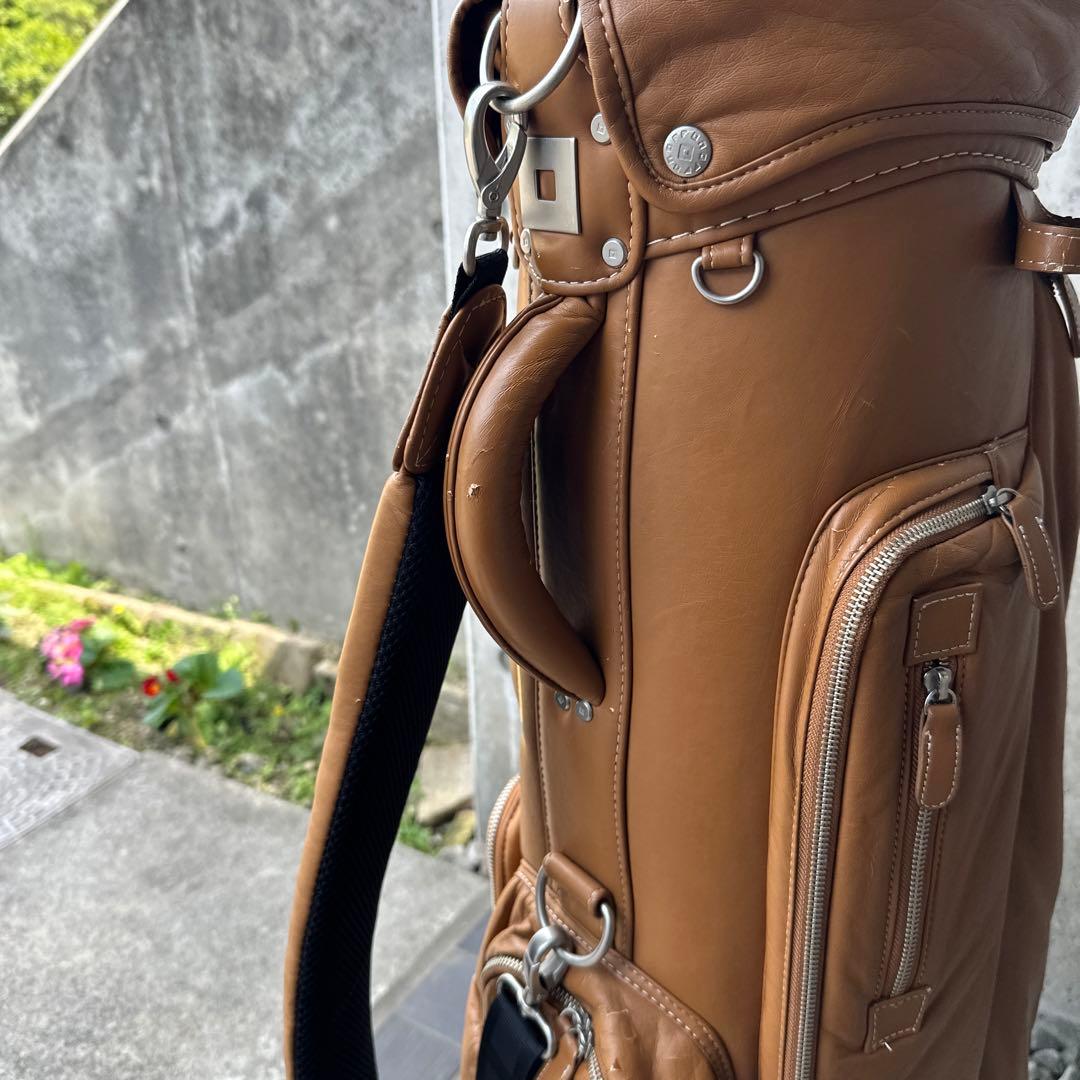 ONOFFブラウン レザー風 キャディバッグ　軽量
