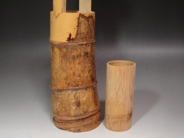 ★　黒田正玄　竹置筒花入　雲海　裏千家　十五代　鵬雲斎の花押★x602