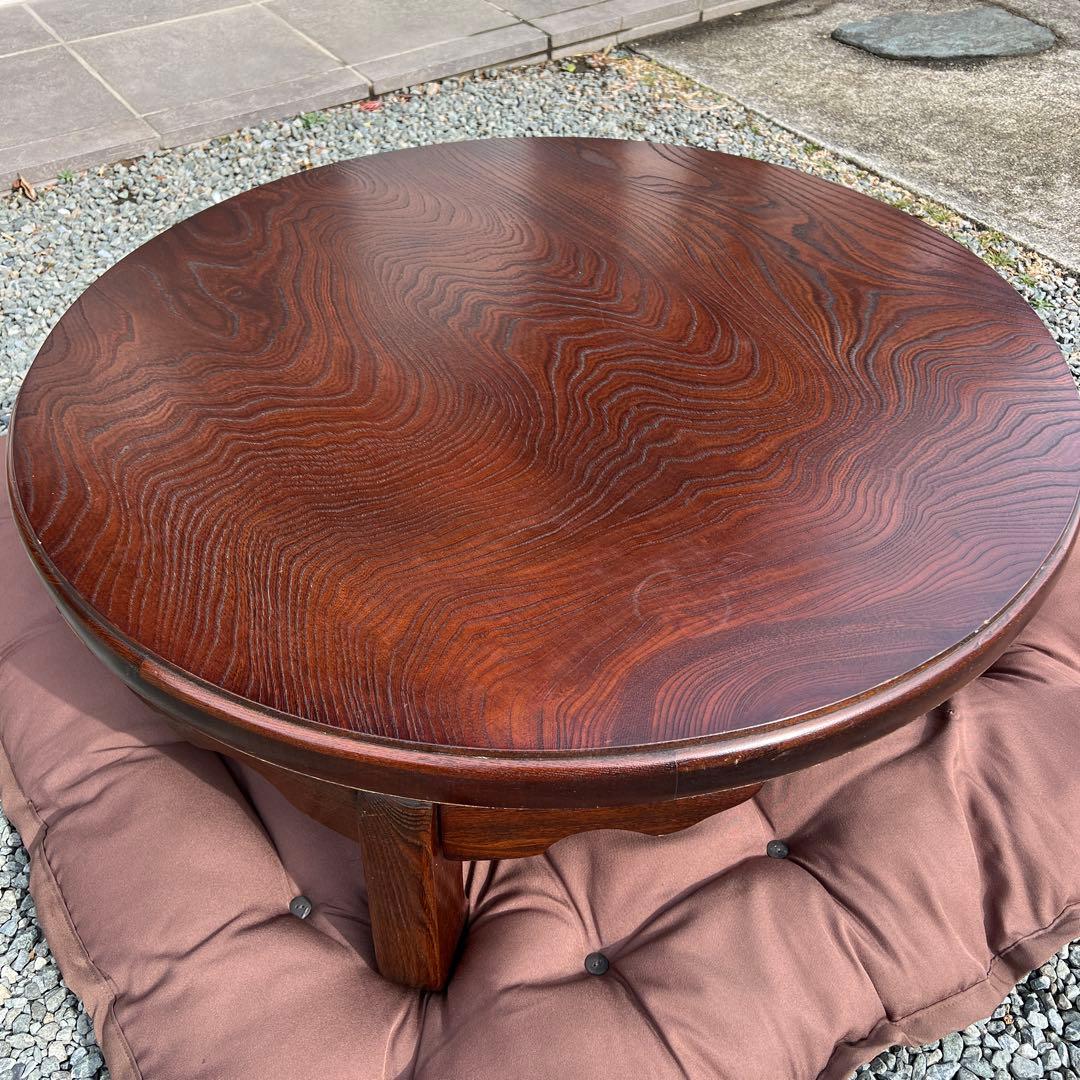 木製 折り畳座卓 センターテーブル ちゃぶ台 円卓 古家具 レトロ ヴィンテージ