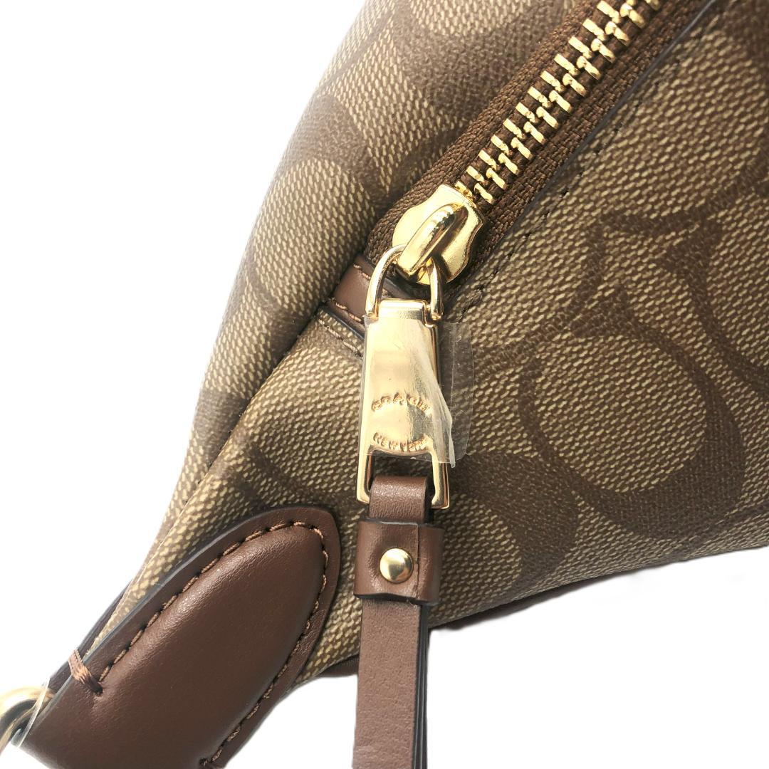 【未使用】COACH　ブラウン　レザー　PVC　ボディバッグ　ウエストポーチ