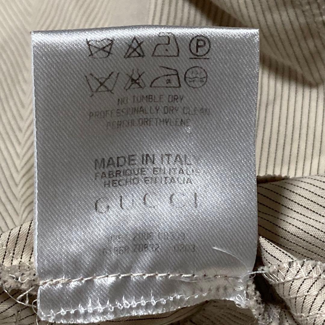 希少　グッチ　GUCCI （40） 長袖シャツ　ブラウス　ストライプ　特殊ボタン