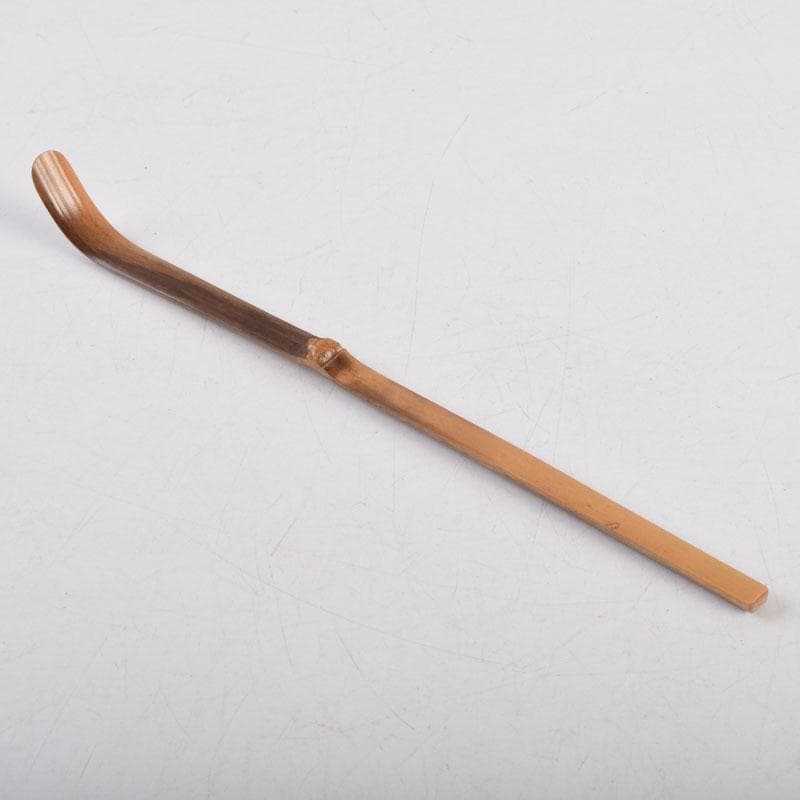 茶道具　奥田由英作　茶杓　銘「千代の友」　紫野　長谷川寛州書付　C　8884