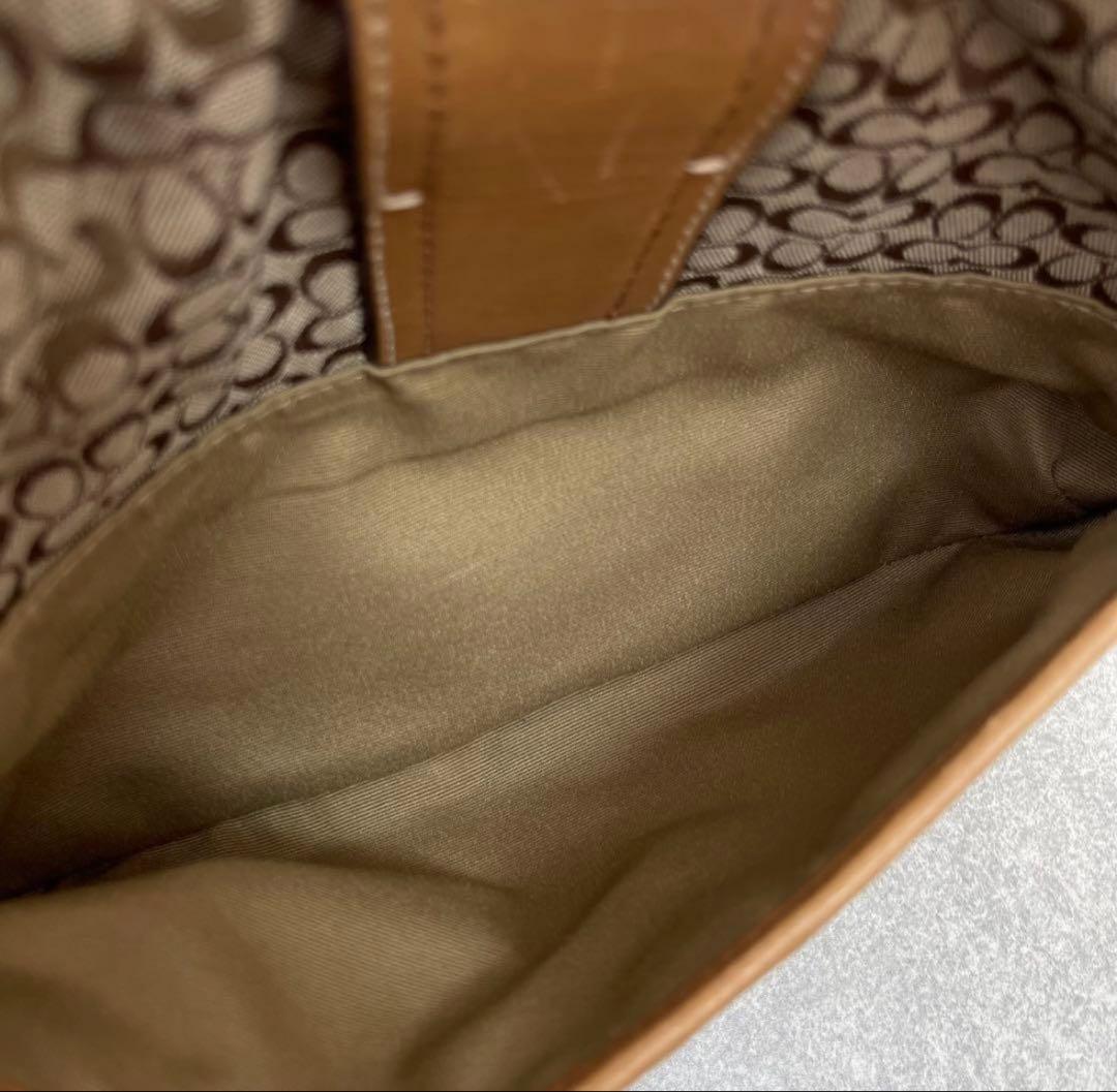 COACH ワンショルダーバッグ ミニシグネチ ヤーソーホーブラウン y2k