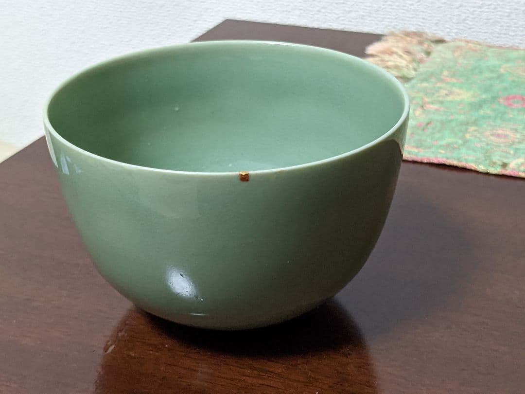 ♦希少 遺品少数！江戸時代 鍋島青磁 柿右衛門青磁 碁笥底 茶碗 茶托 骨董品