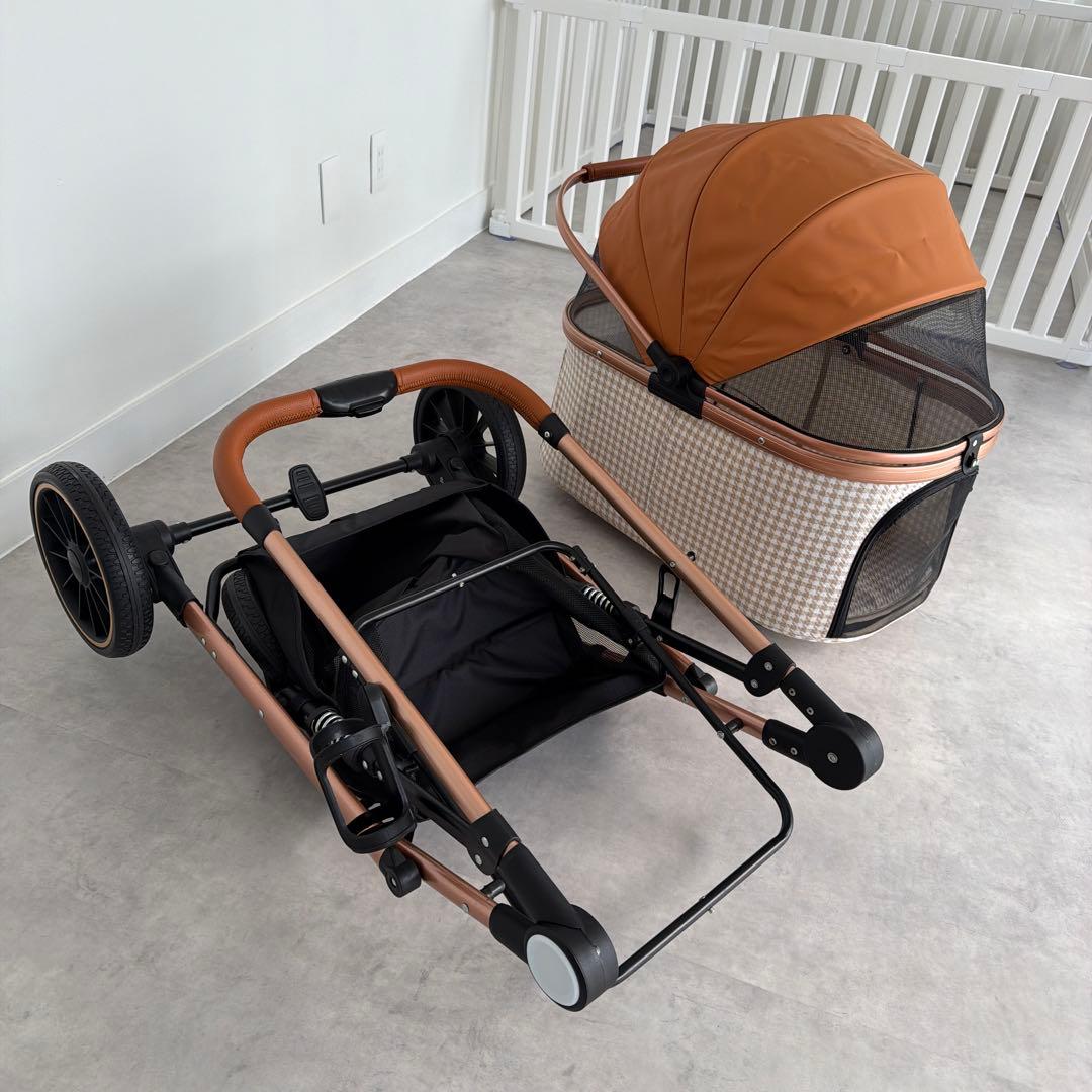 開封済み 少し大きめペットカート 折りたたみ可能 30kgまで 中型犬 多頭飼い