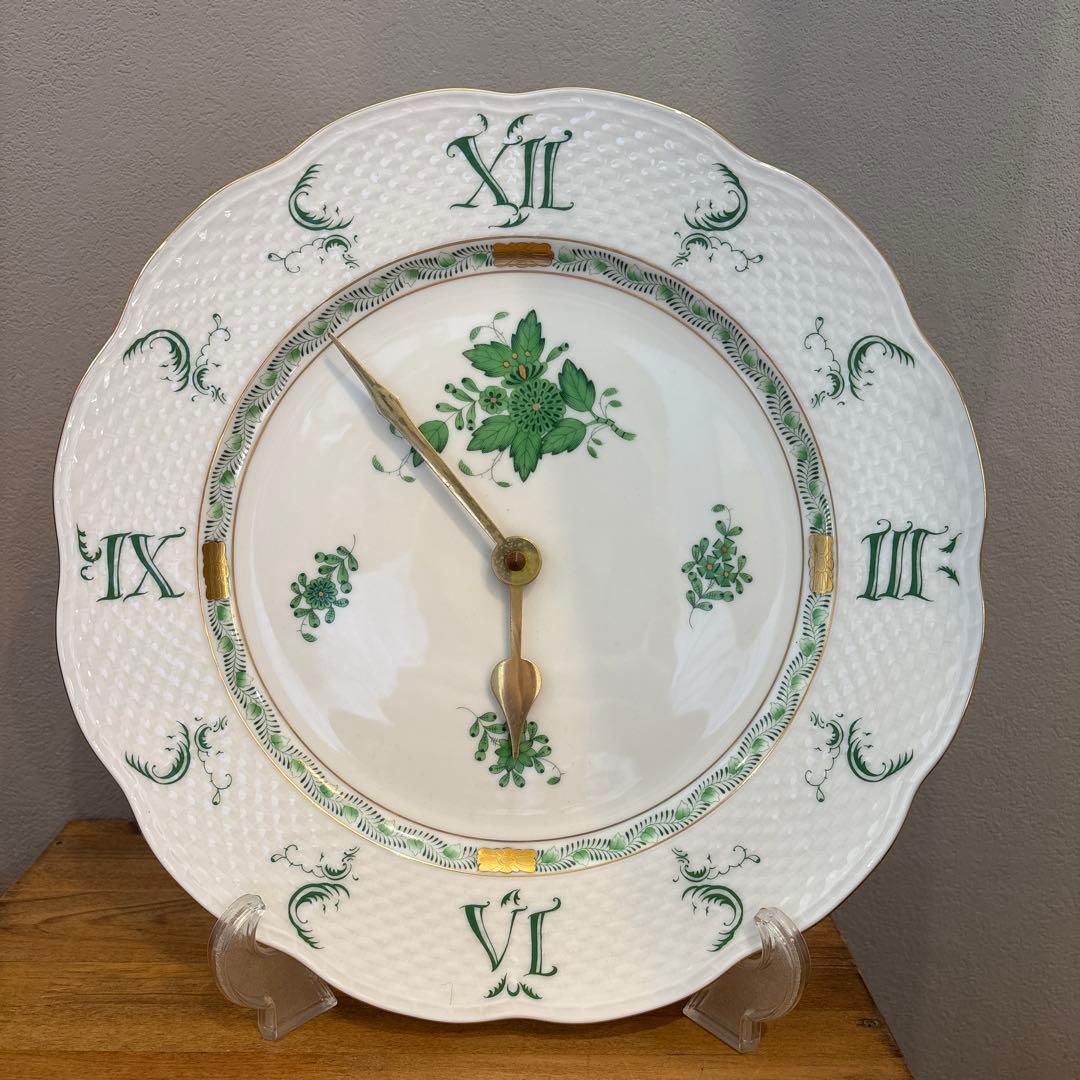 稼働品　ヘレンド(HEREND) パセリグリーン ウォールクロック