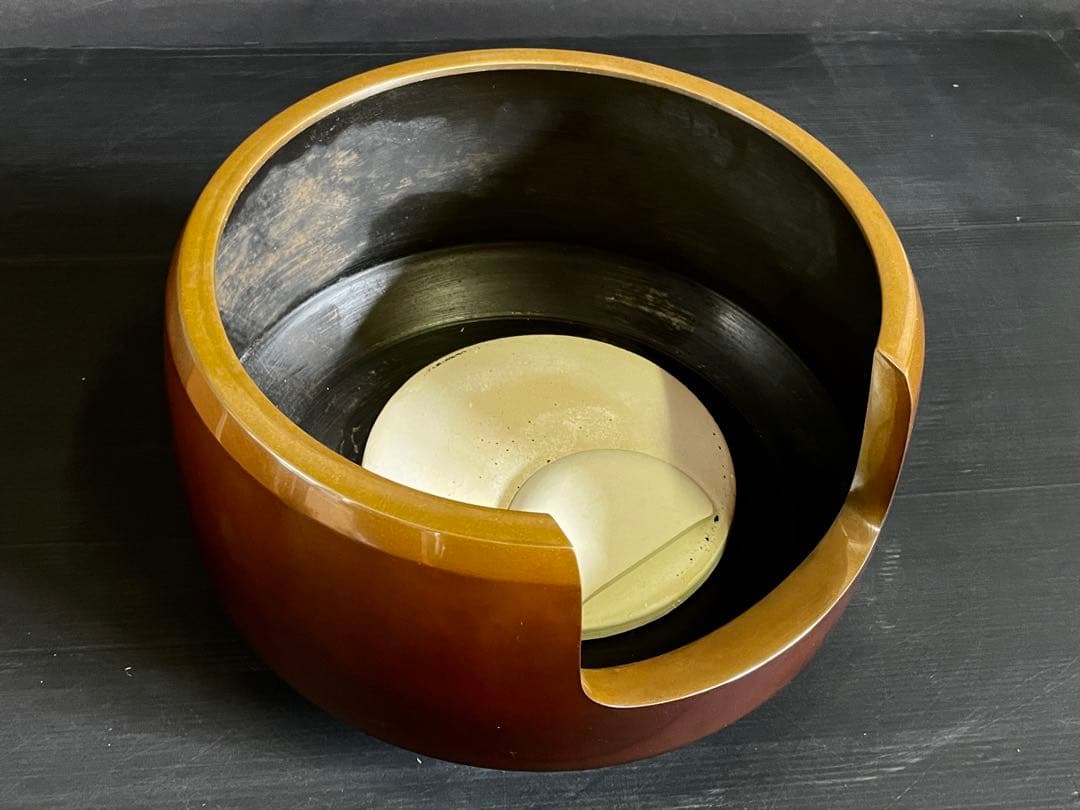 『母』 唐銅 面取風炉 風炉師 源斎 底瓦 前瓦 共箱 （212あ④）