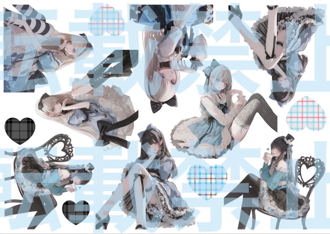 限定⑤【オリジナルキャラ】コラージュシート　素材　女の子