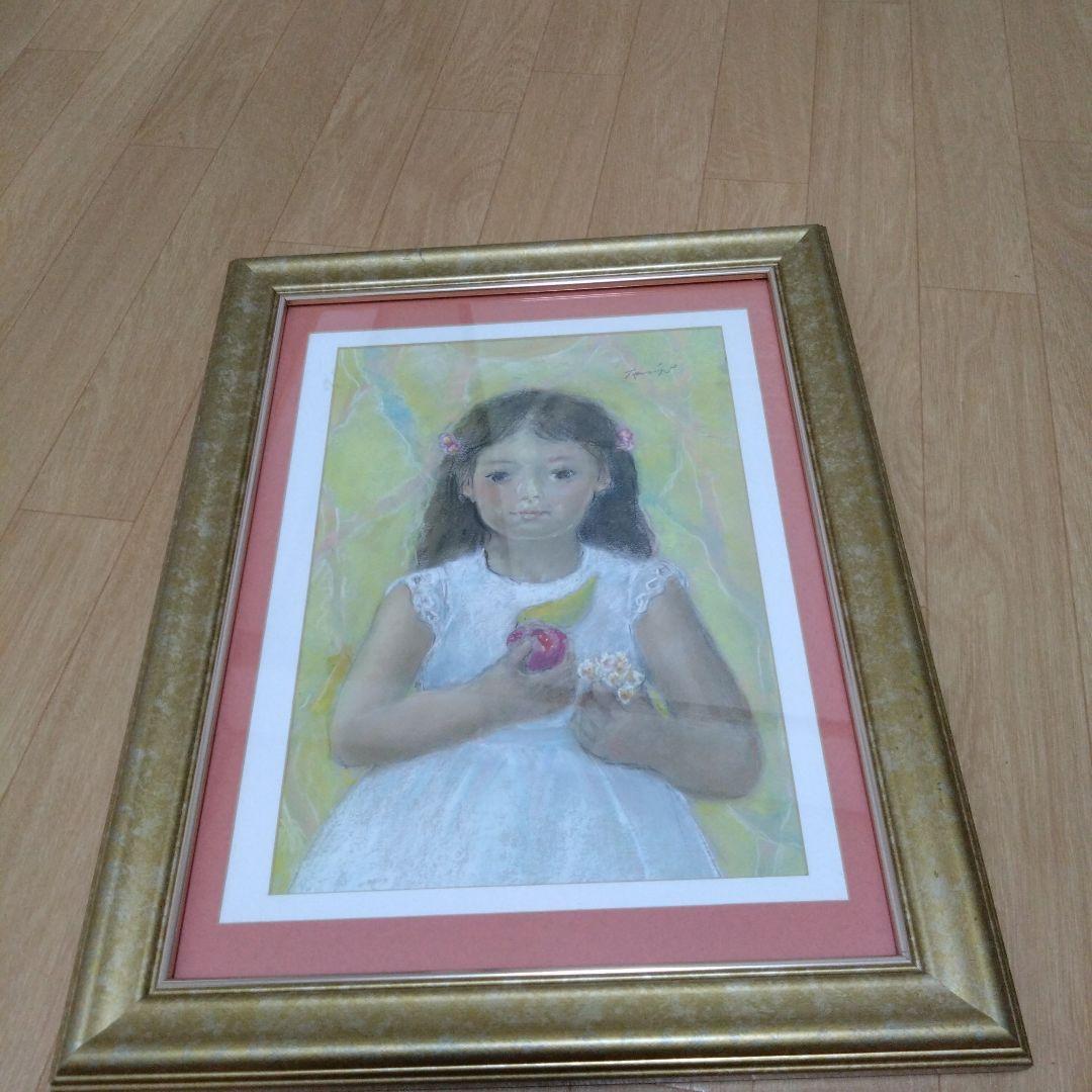 キュート　美少女　絵画　額付き