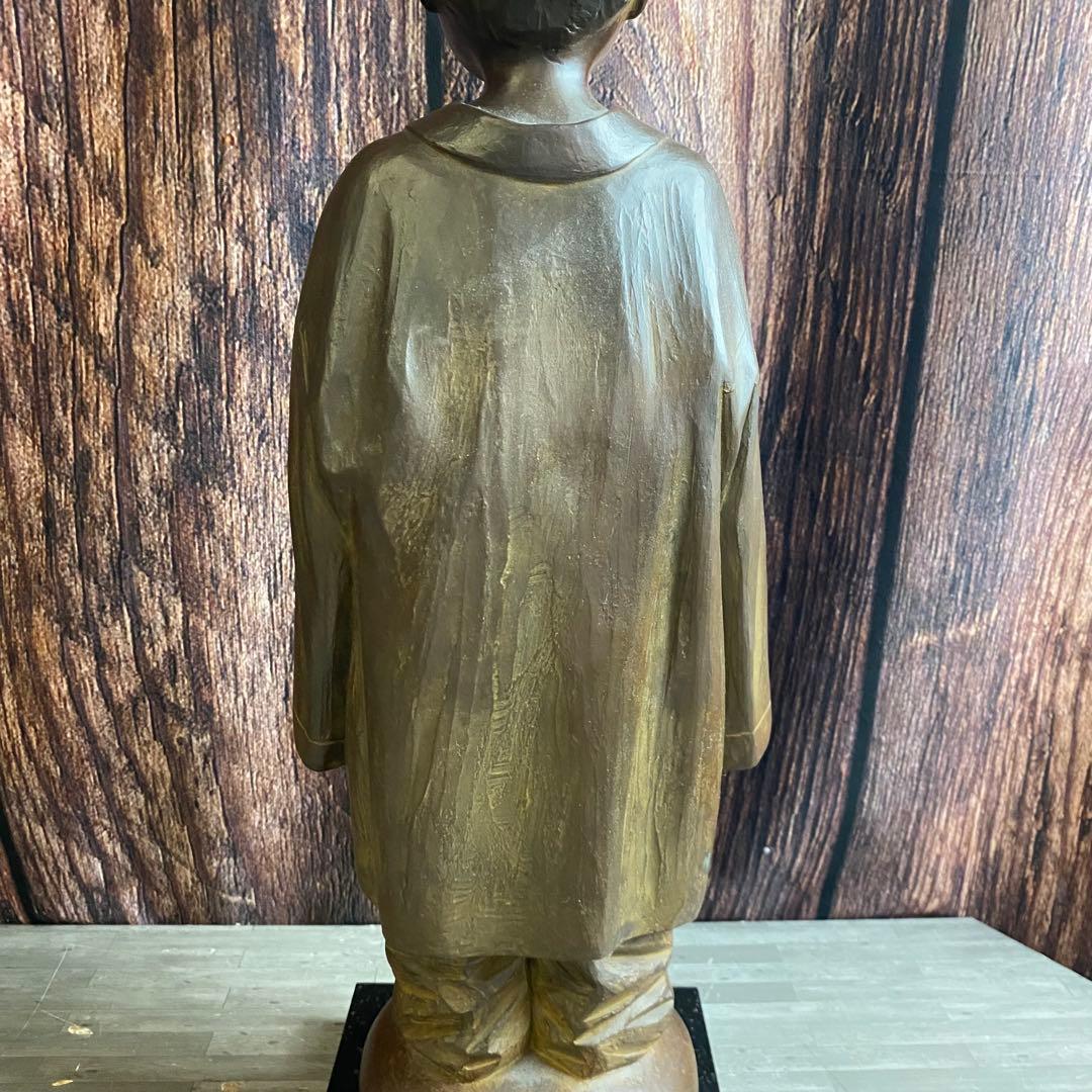 加藤豊 ブロンズ像 8.8kg 大きなパジャマ 少女 置物 美術品 アンティーク