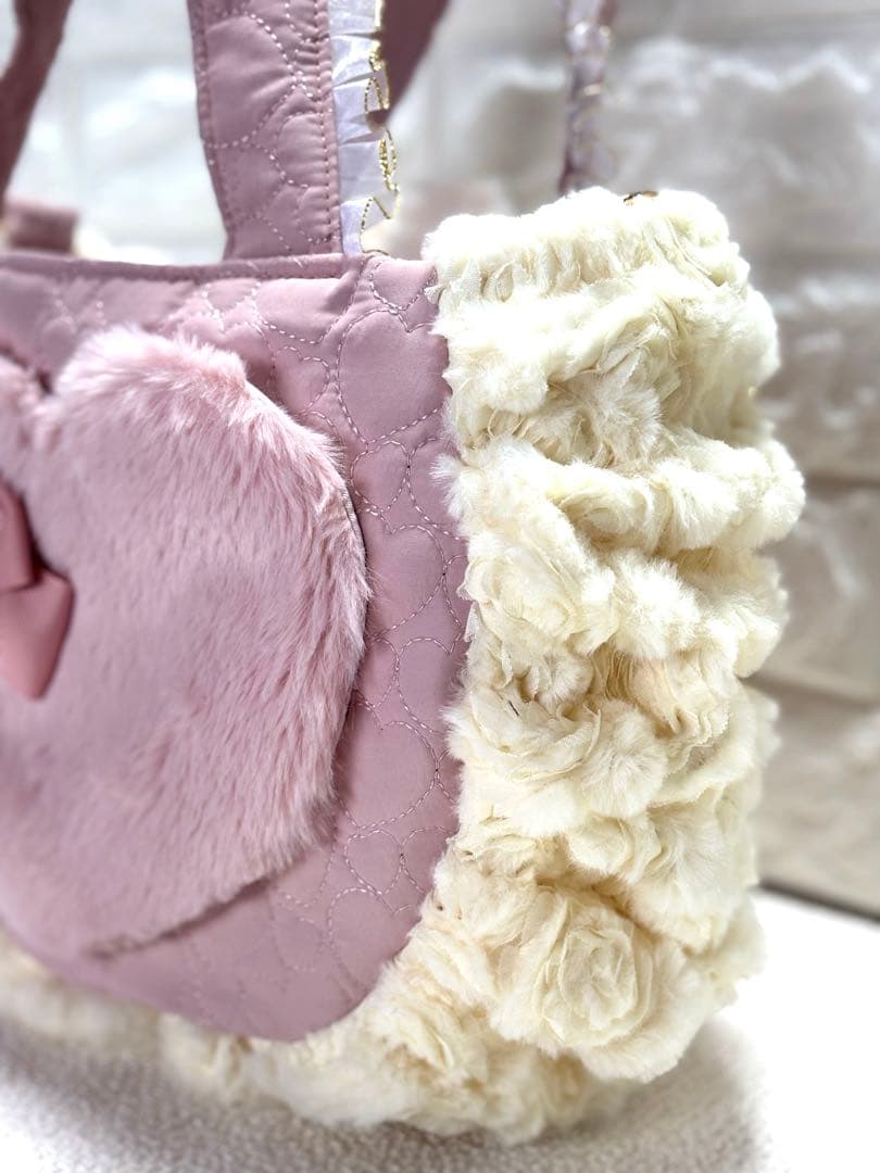 ま*読様 コヤンイサムチョン　ハンドメイド　ファーギャザーバッグ　ピンクうさちゃ