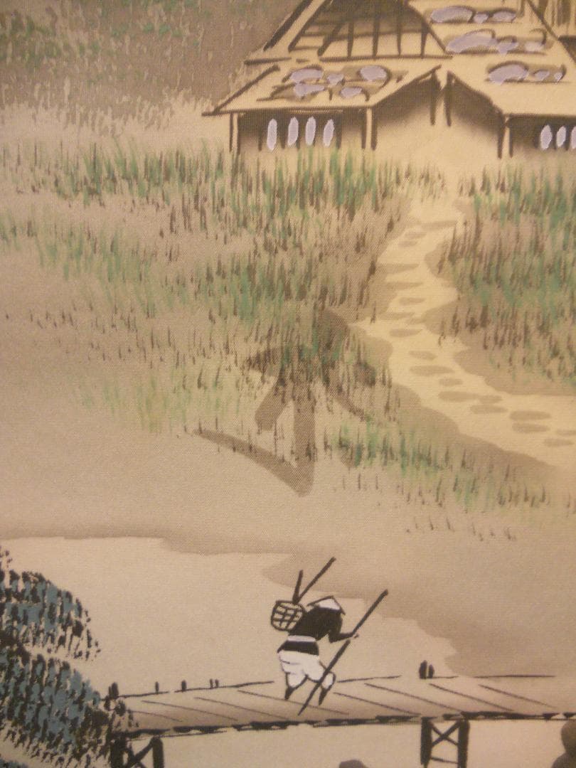 掛け軸 北彩 『 五尊仏山水 』 絹本 希少 軸装 茶道具 掛軸 美品 です。