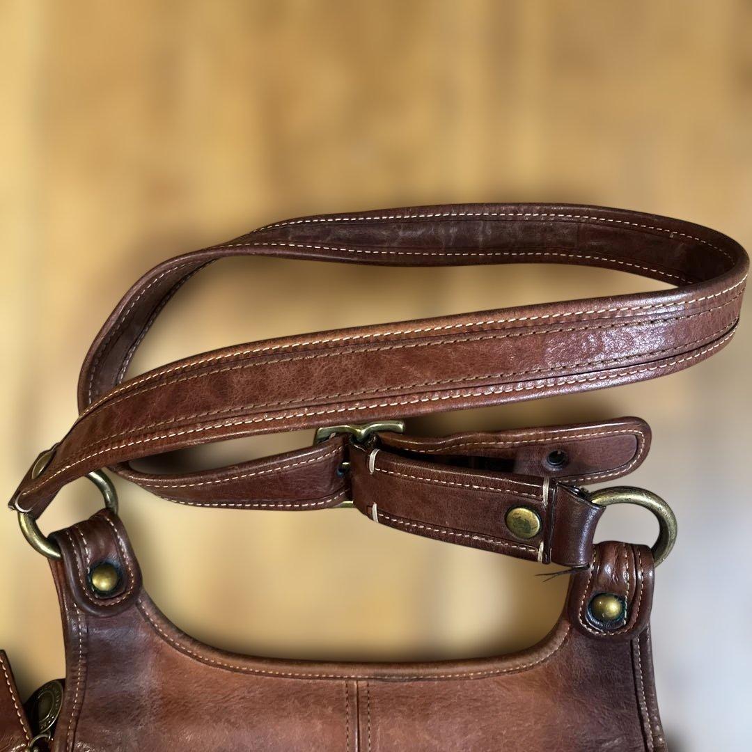 珍品　OLDコーチ　US MAIL ショルダーバッグ　ターンロック　ブラウン