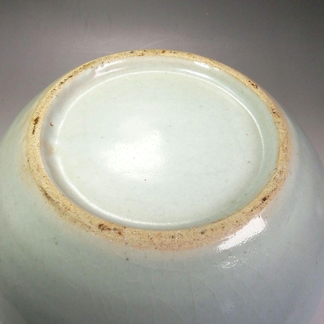 Ｓ３７３　水指　『廣州窯』『花草紋』『塗蓋』　共箱　茶道具