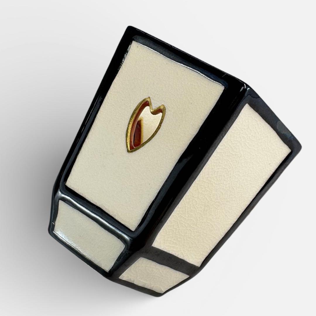 【中古品】宮川香雲造　ボンボリ蓋置（共箱）USED〈税込•送料込〉