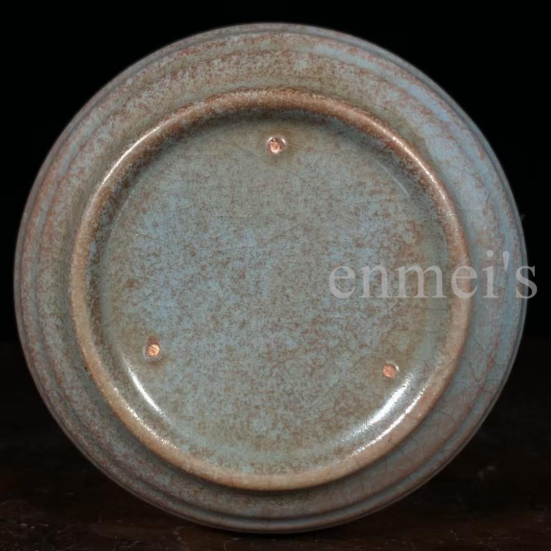 中国古美術・希少・旧蔵品・宋代冬瓜瓶（陶磁器）•汝窯・案頭・置物・文房具