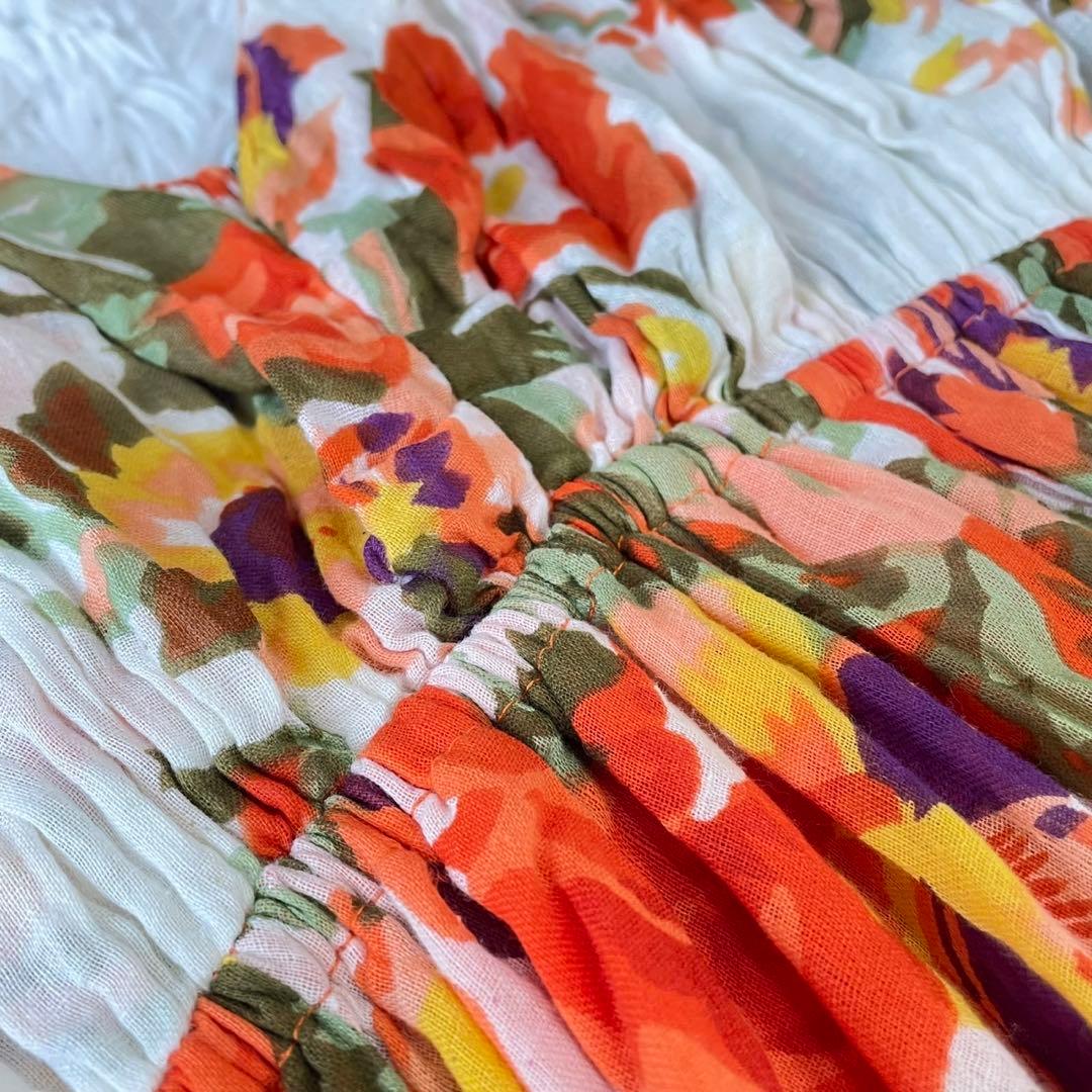  GIRLハワイアン花柄キャミワンピース　コットン100% リゾート