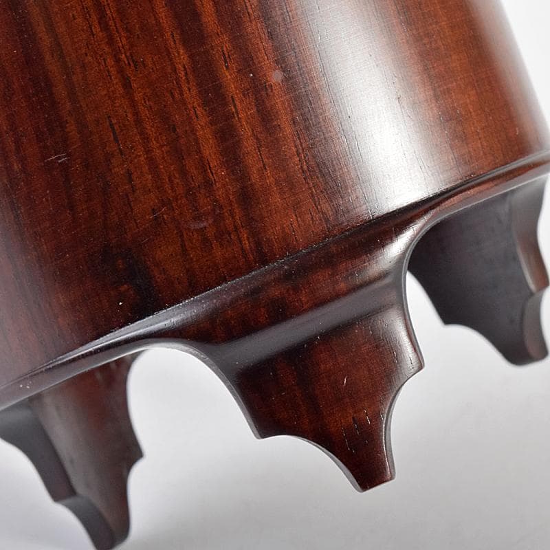 茶道具　荒木省山造　紫檀製　梅蒔絵　総彫蓋香炉　共箱　M　R7844