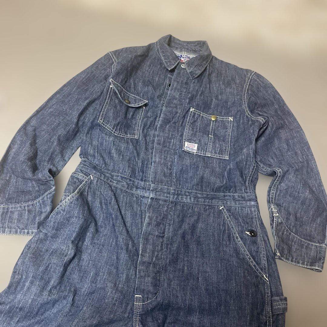 【美品】JOE McCOY 8hour unionデニム オーバーオール つなぎ
